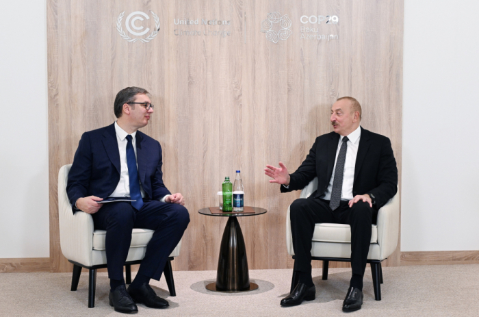   President Ilham Aliyev meets with Serbian counterpart  