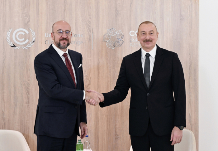   Presidente de Azerbaiyán sostuvo un encuentro con el Presidente del Consejo Europeo  