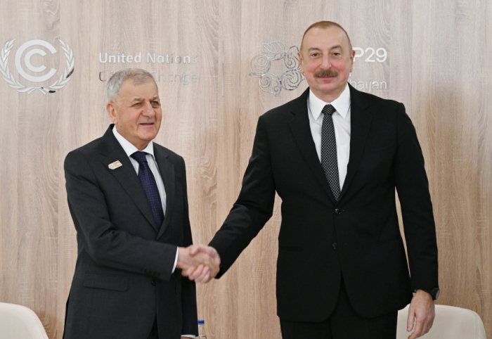  Presidente Ilham Aliyev se reúne con su homólogo iraquí 