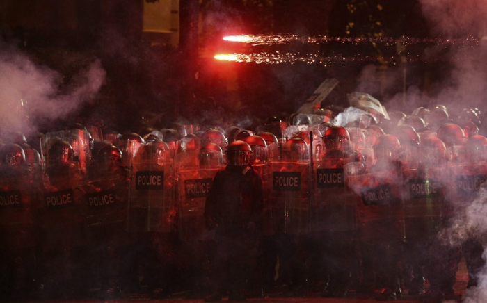 Georgia’s special forces push protesters away from parliamentary building in Tbilisi