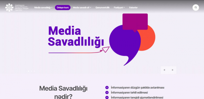 "Media Savadlılığı" Həftəsi çərçivəsində onlayn kurs istifadəyə verilib