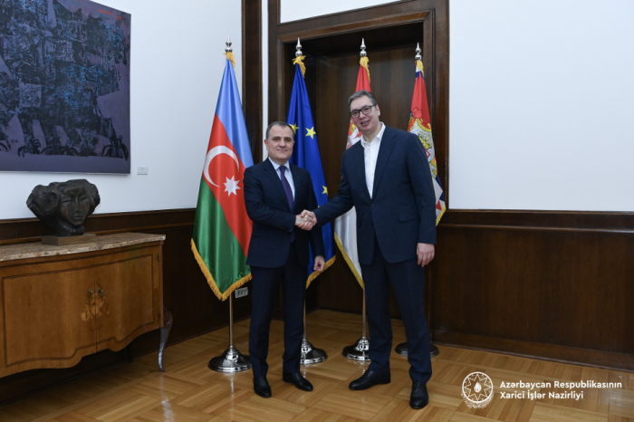 Jeyhun Bayramov discusses regional security with Serbian President