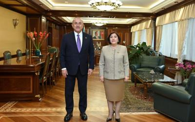  Sahiba Gafarova se reunió con Mevlut Cavusoglu 