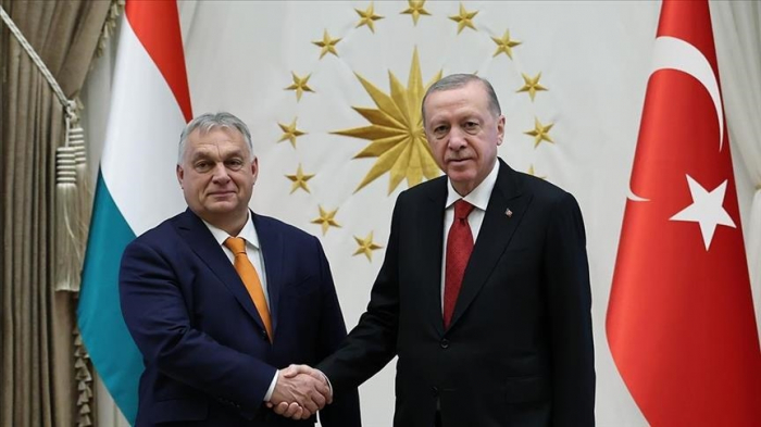 Le président turc Recep Tayyip Erdogan reçoit le Premier ministre hongrois, Viktor Orban