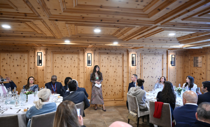 Vice President of Heydar Aliyev Foundation Leyla Aliyeva attends event during World Economic Forum in Davos