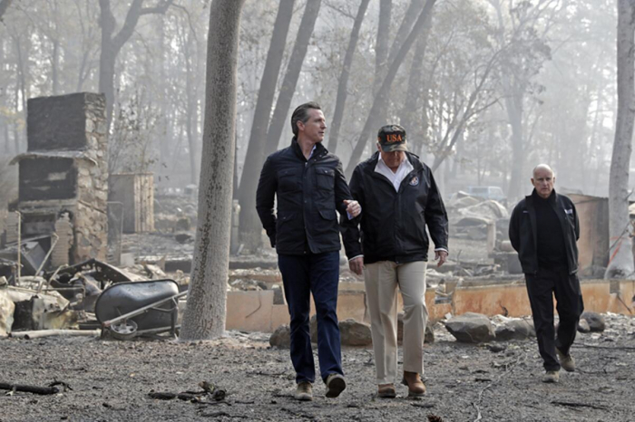 Trump tours LA fire destruction amid worries about disaster aid