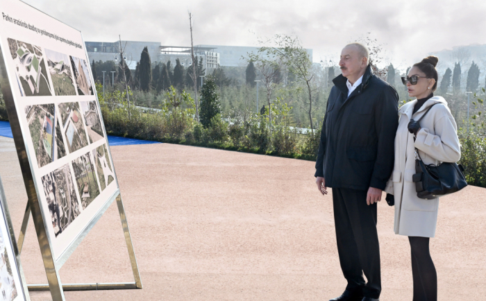 President Ilham Aliyev attended inauguration of new park near “Ganjlik” metro station in Baku