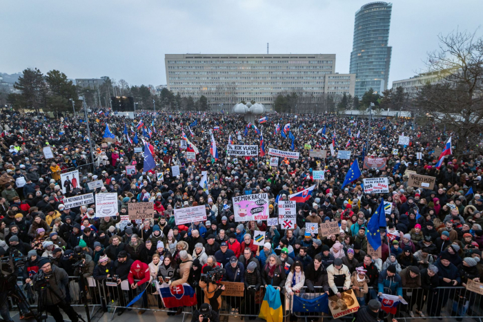 ‘New reality’ hailed as Slovak protests against pro-Russia Fico widen to small towns