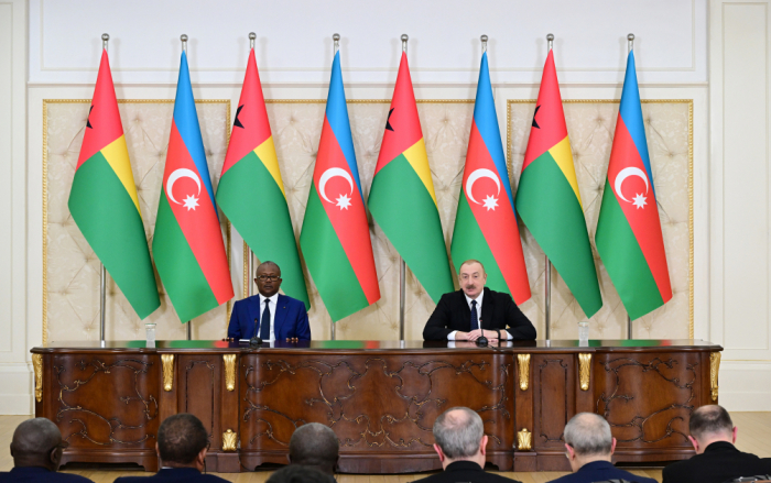   President of Azerbaijan Ilham Aliyev and President of Guinea-Bissau Umaro Sissoco Embaló made press statements  