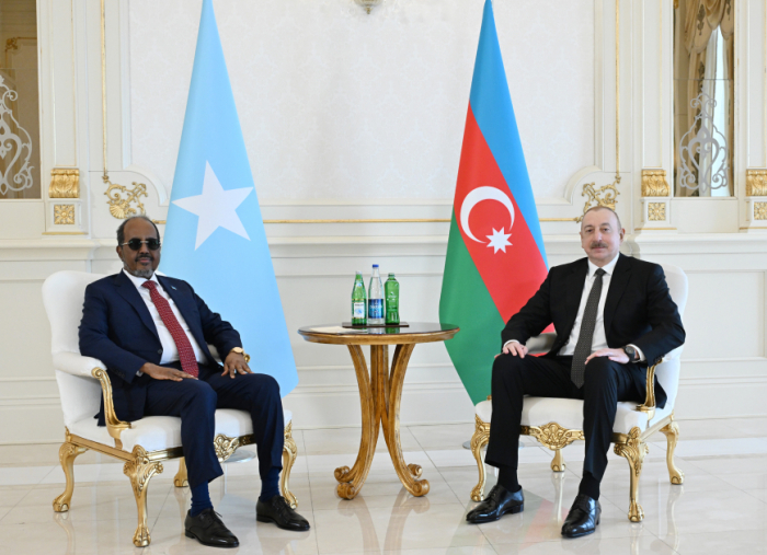   Azerbaijani President holds one-on-one meeting with Somalian counterpart  