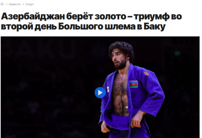   Euronews: Azerbaiyán brilla con oro en el segundo día del Grand Slam de Bakú  
