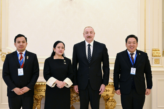   Presidente de Azerbaiyán recibe a la Presidenta de la Cámara de Representantes de Indonesia  