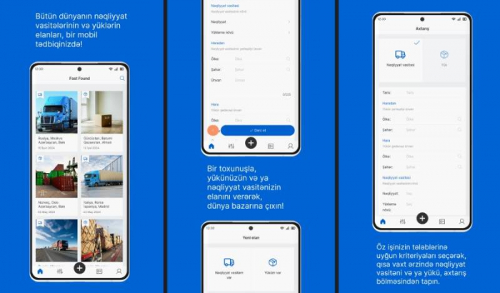Nəqliyyat və yük tapmaq üçün inqilabi mobil tətbiq -    Fast Found   
