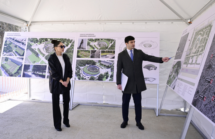   Mehriban Aliyeva erkundet Projekt des Gandscha-Gedenkkomplexes  