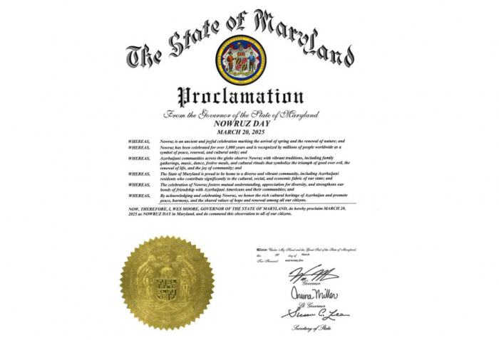 Maryland governor signs proclamation on occasion of Nowruz