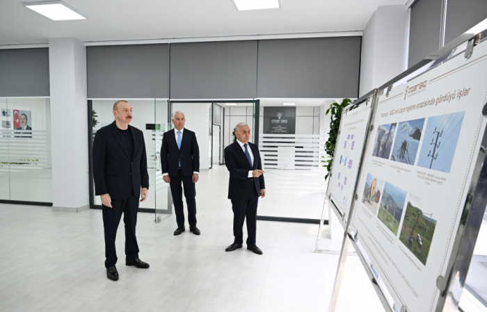Ilham Aliyev prend part à l’inauguration du Centre de gestion numérique du Réseau électrique de Latchine