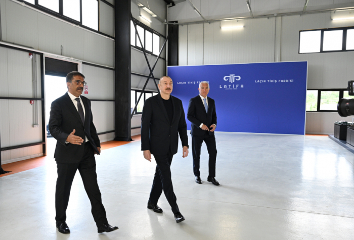   Präsident Ilham Aliyev nahm an der Eröffnung der Bekleidungsfabrik „LATIFA“ in Latschin teil –   FOTOS    