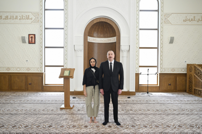 Azerbaijani President and First Lady attend inauguration of Dashalti village mosque