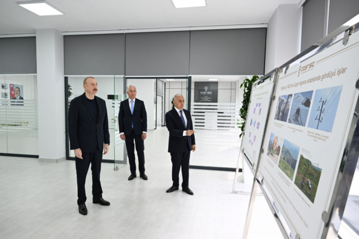  Presidente de Azerbaiyán asiste a la inauguración del Centro de Gestión Digital de la Red Eléctrica de Lachin 