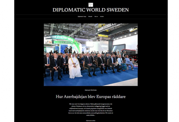 Diplomatic World Sweden publishes article on Baku Energy Forum