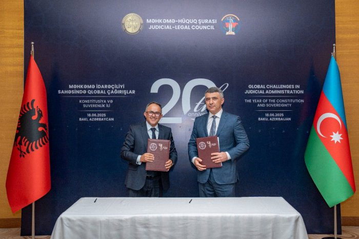 Azərbaycan Məhkəmə-Hüquq Şurası ilə Albaniyanın Ali Məhkəmə Şurası arasında Anlaşma Memorandumu imzalanıb  
