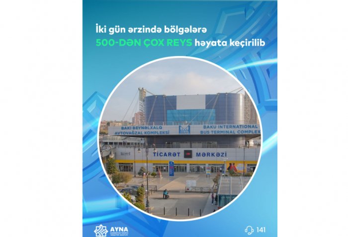 İki gündə paytaxtdan bölgələrə 500-dən çox reys həyata keçirilib