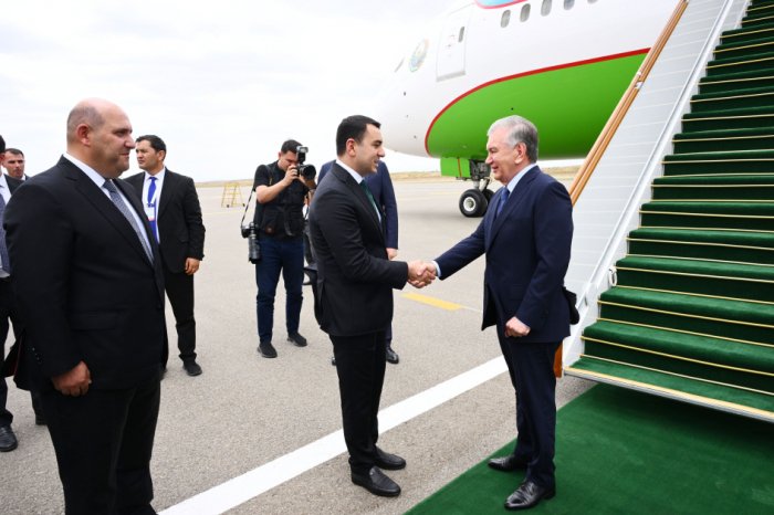   President of Uzbekistan Shavkat Mirziyoyev arrives in Fuzuli district  