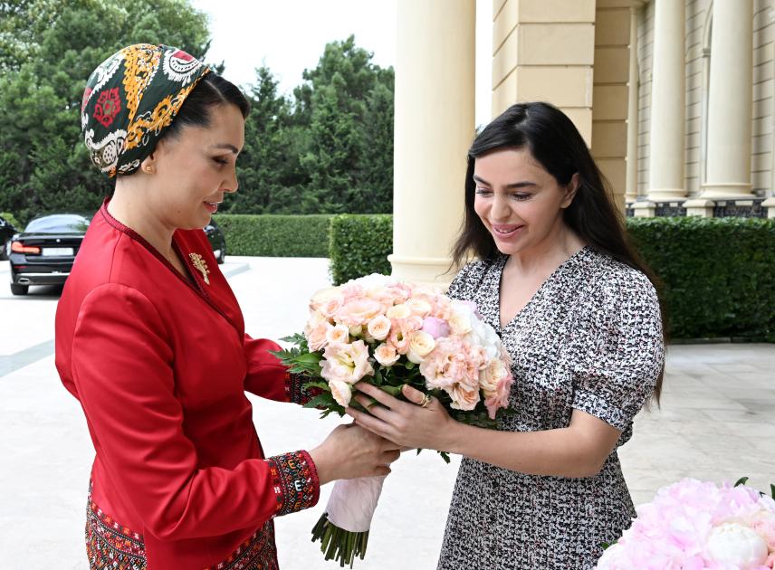   Leyla Aliyeva trifft sich mit der Tochter des Vorsitzenden der turkmenischen Halk Maslahaty  