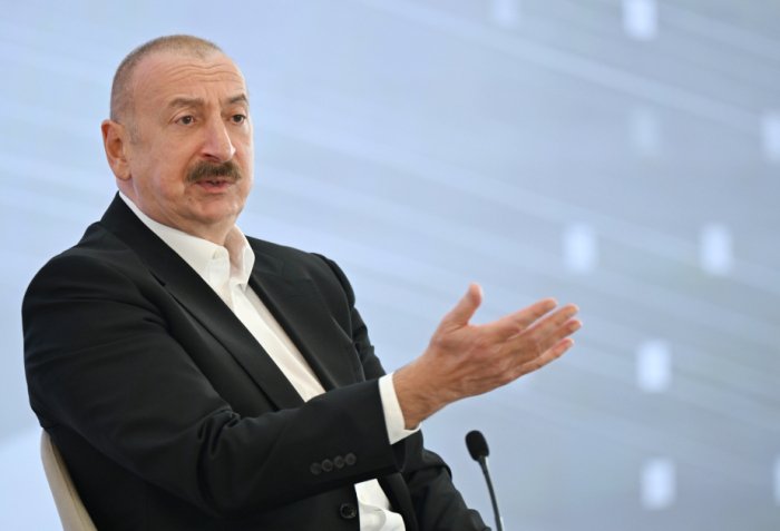  President Ilham Aliyev answered a question regarding AZAL plane crash at Shusha Global Media Forum 