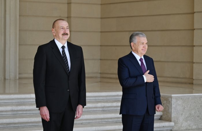  Official welcome ceremony held for Uzbek President in Azerbaijan 