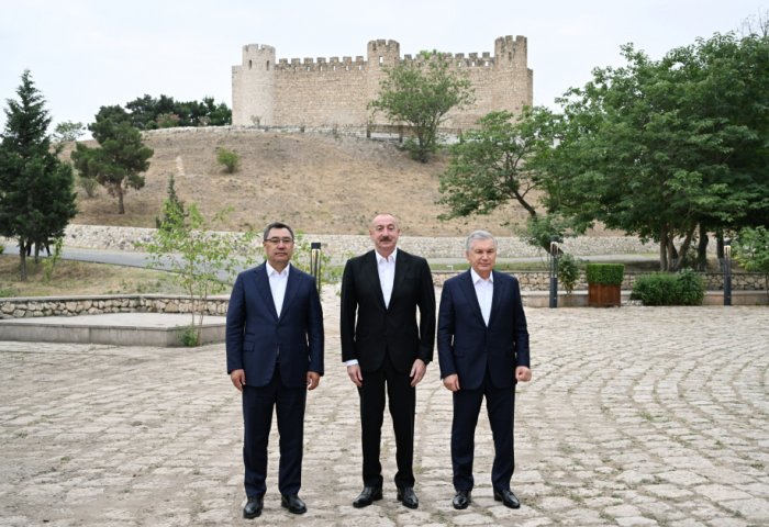   Presidents of Azerbaijan, Uzbekistan and Kyrgyzstan visit Shahbulag Castle in Aghdam  