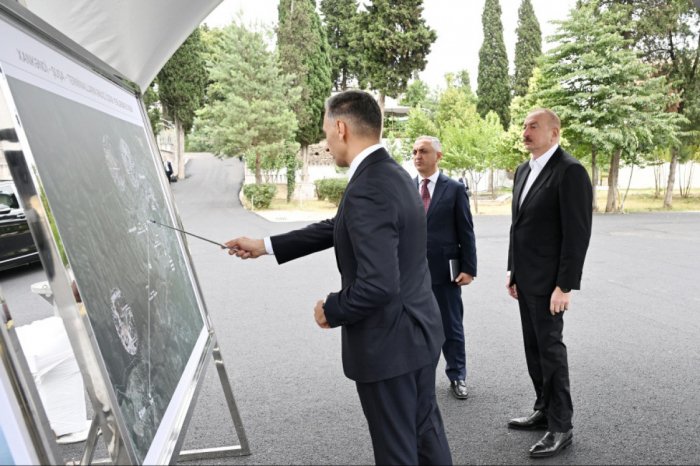    İlham Əliyev kanat yolunun inşası üçün seçilən əraziyə baxıb   