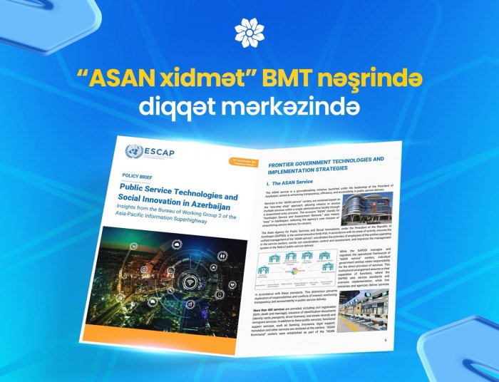 "ASAN xidmət"in fəaliyyəti BMT nəşrində işıqlandırılıb