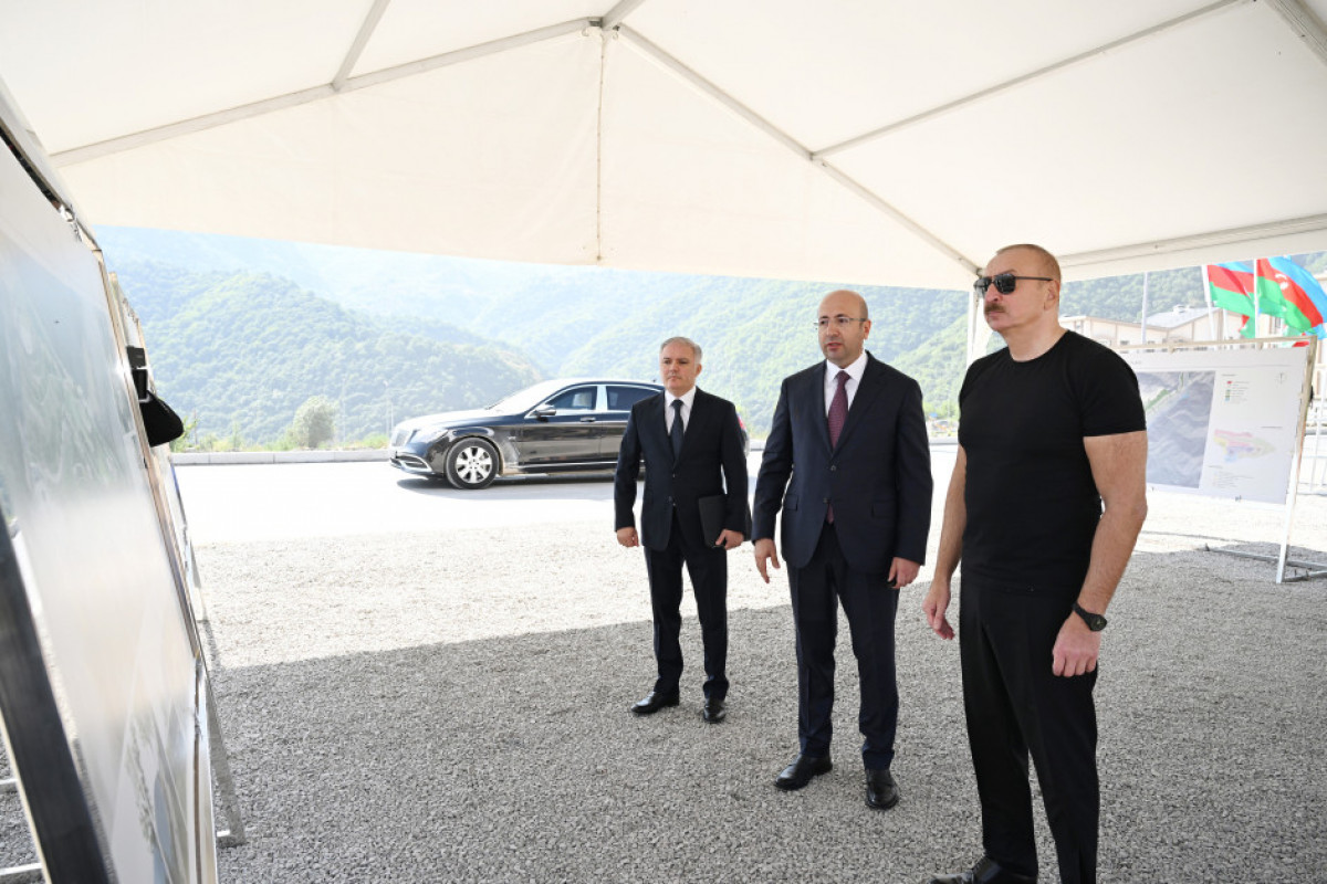 President Ilham Aliyev lays foundation stone for Kalbajar city park