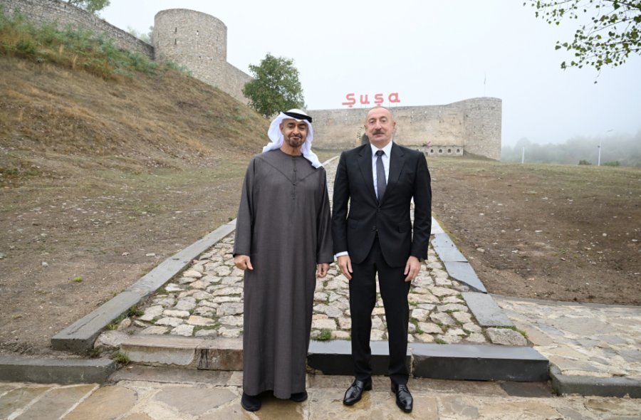 Presidents of Azerbaijan and the United Arab Emirates photographed in front of Shusha Fortress