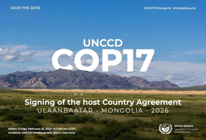 Mongolia to host UNCCD COP17 with participation of 10,000 delegates