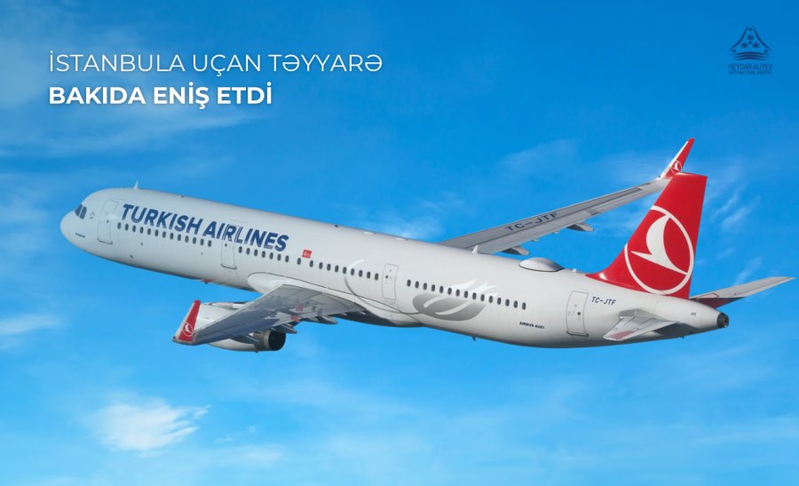   Flugzeug auf dem Weg nach Istanbul landet in Baku  