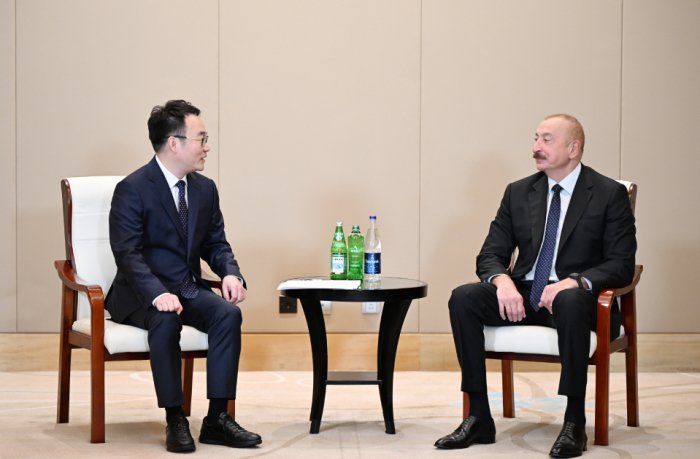  President Ilham Aliyev meets with Executive Vice President of PowerChina Group in Tianjin 