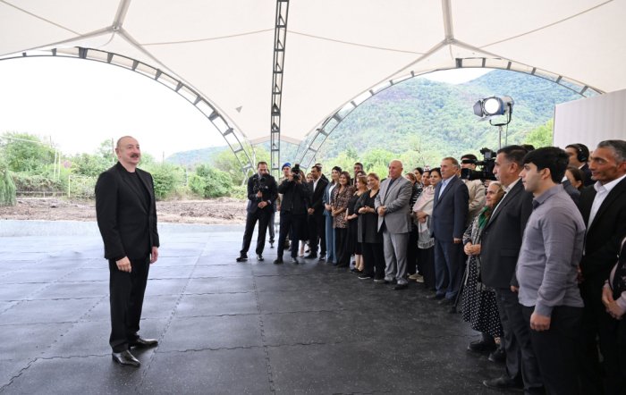   President Ilham Aliyev meets with residents of several villages in Khojaly  