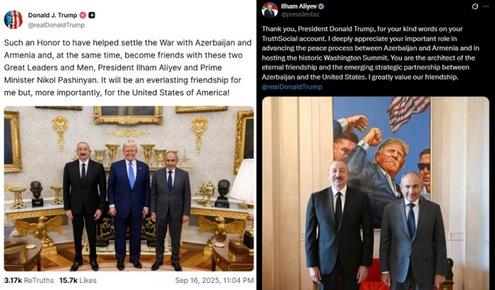 İlham Əliyev Trampa təşəkkür etdi