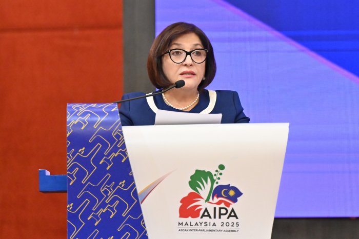  Speaker of Milli Majlis Sahiba Gafarova addresses 2nd forum of women political leaders of AIPA in Malaysia 
