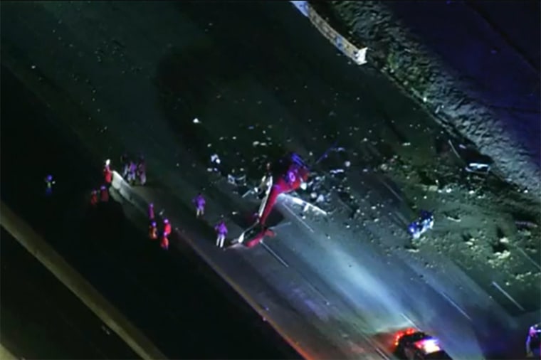 Medical helicopter crashes on Sacramento highway, leaving 3 in critical condition - VIDEO