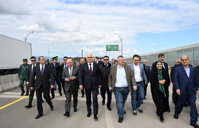  Azerbaijani, Russian, Iranian officials inspect North-South International Transport Corridor infrastructure 