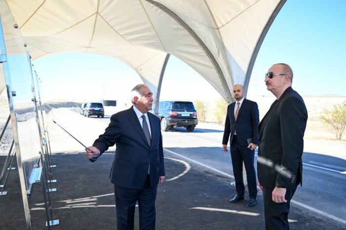    İlham Əliyev Cəbrayılda yolun açılışında   