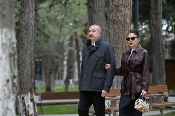 President Ilham Aliyev and First Lady Mehriban Aliyeva inaugurate new park in Baku
