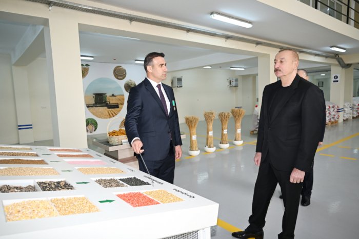 Azerbaijani President visits seed processing facility in Sabirabad Industrial District