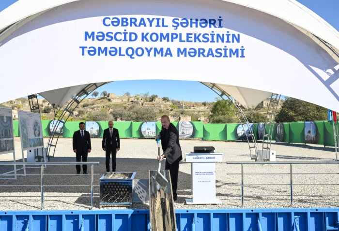   President Ilham Aliyev laid foundation stone for Jabrayil City Mosque  