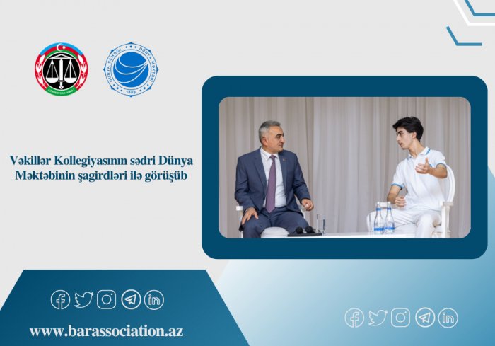 VK sədri Dünya Məktəbinin şagirdləri ilə görüşüb |    FOTOLAR   