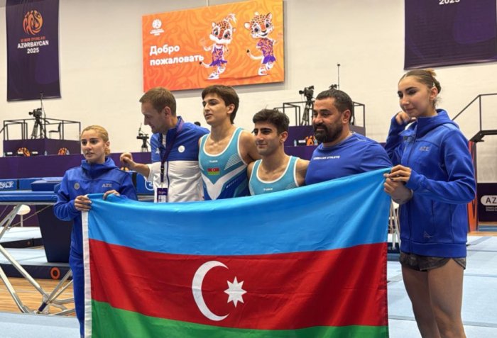 Azerbaijani gymnasts win CIS Games bronze in synchronized trampoline program