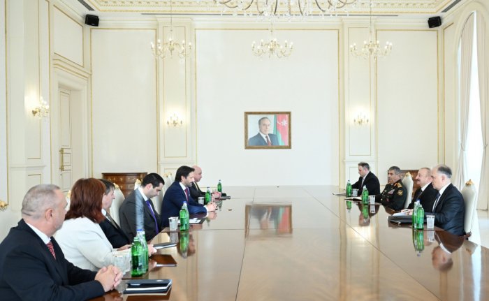    İlham Əliyev slovakiyalı rəsmiləri qəbul edib  
   